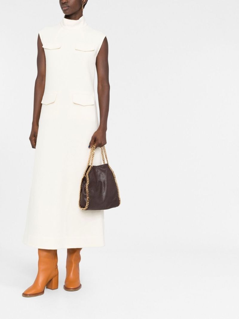 Brown Falabella Mini Faux Leather Tote Bag