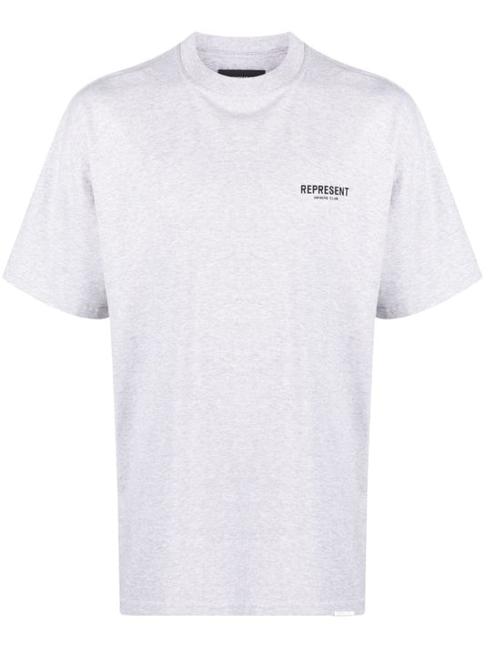 Grey Owners Club Logo Print T-shirt