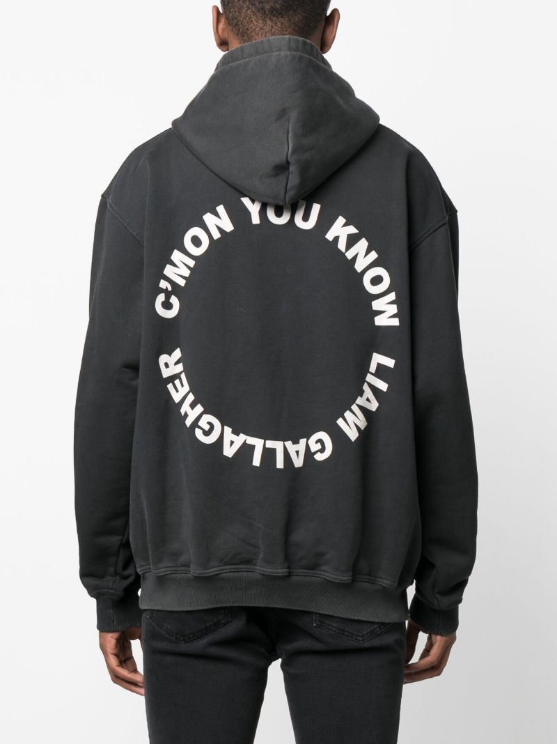 Black Tambourine Print Hoodie