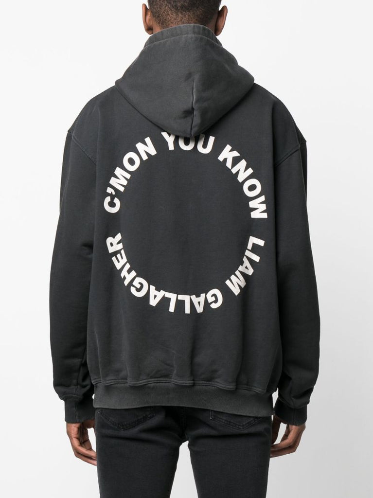 Black Tambourine Print Hoodie