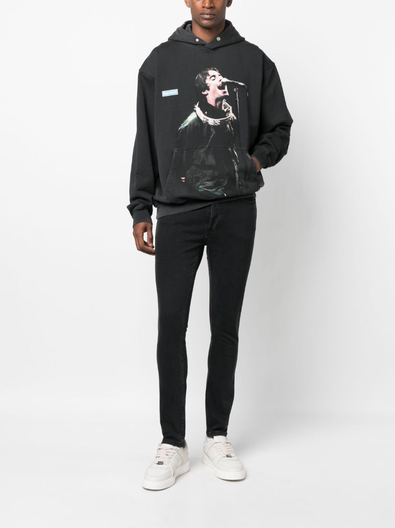 Black Tambourine Print Hoodie