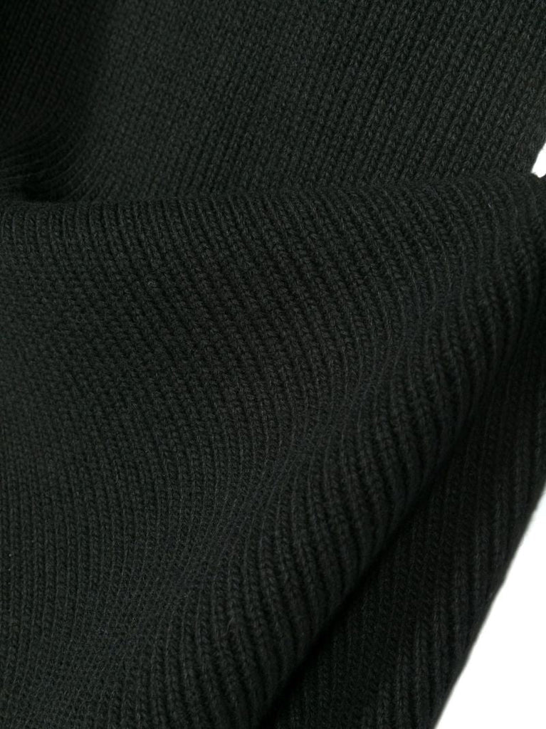 Black Beanie Hat and Scarf Set