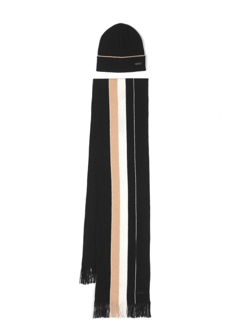 Black Frizzante Hat and Scarf Set