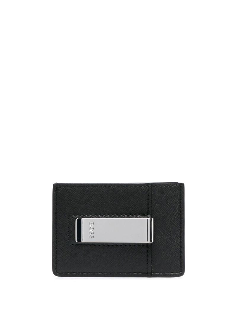 Black Logo Leather Card Holder