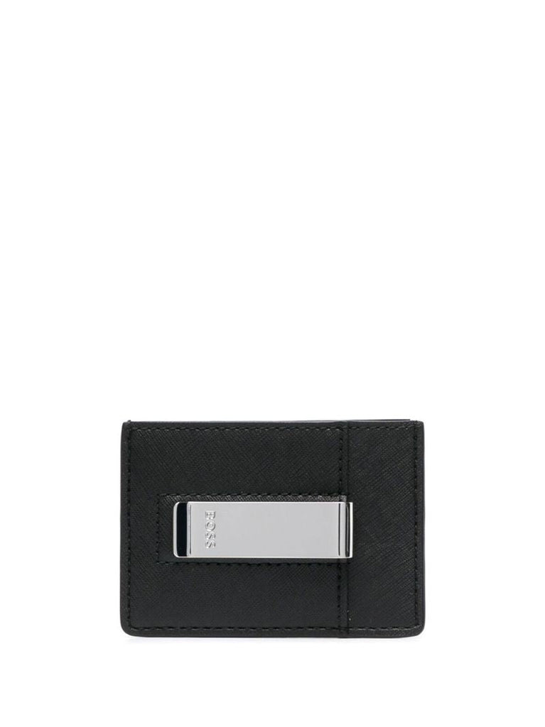 Black Logo Leather Card Holder