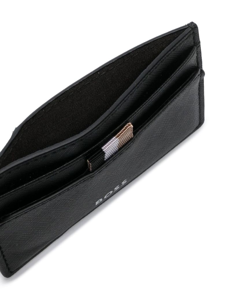 Black Logo Leather Card Holder