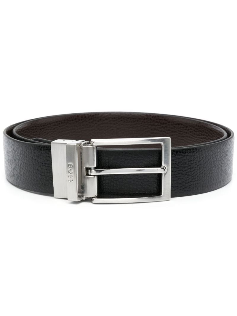 Black Ollie Reversible Leather Belt