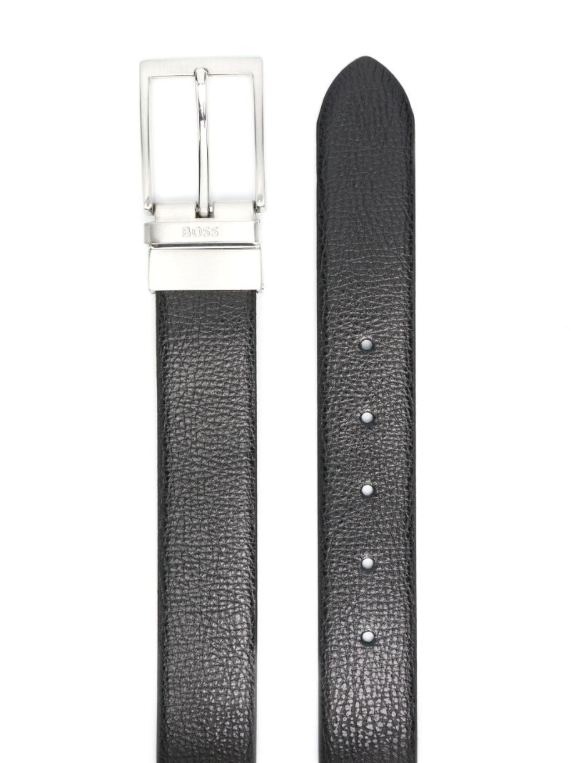 Black Ollie Reversible Leather Belt