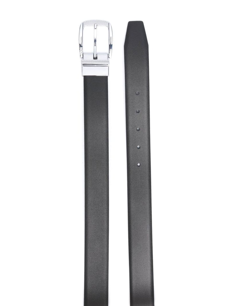 Black Buckle Detail Leather Belt