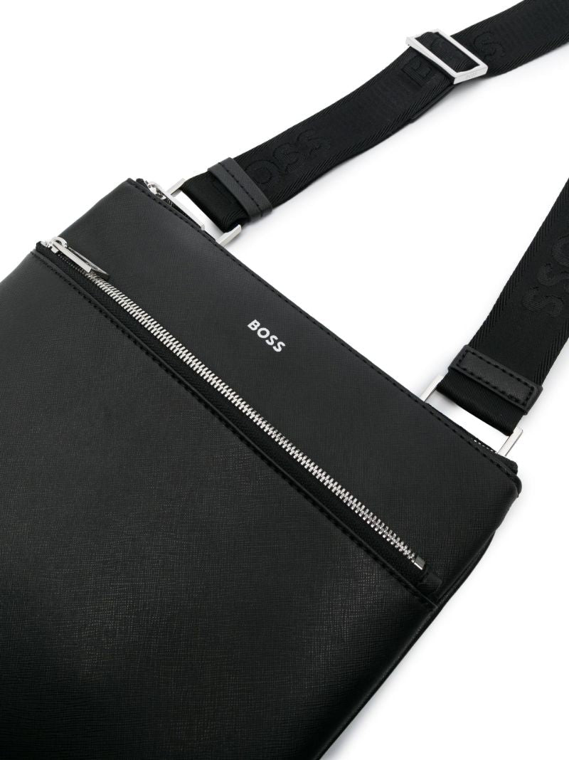 Black Leather Zair Messenger Bag