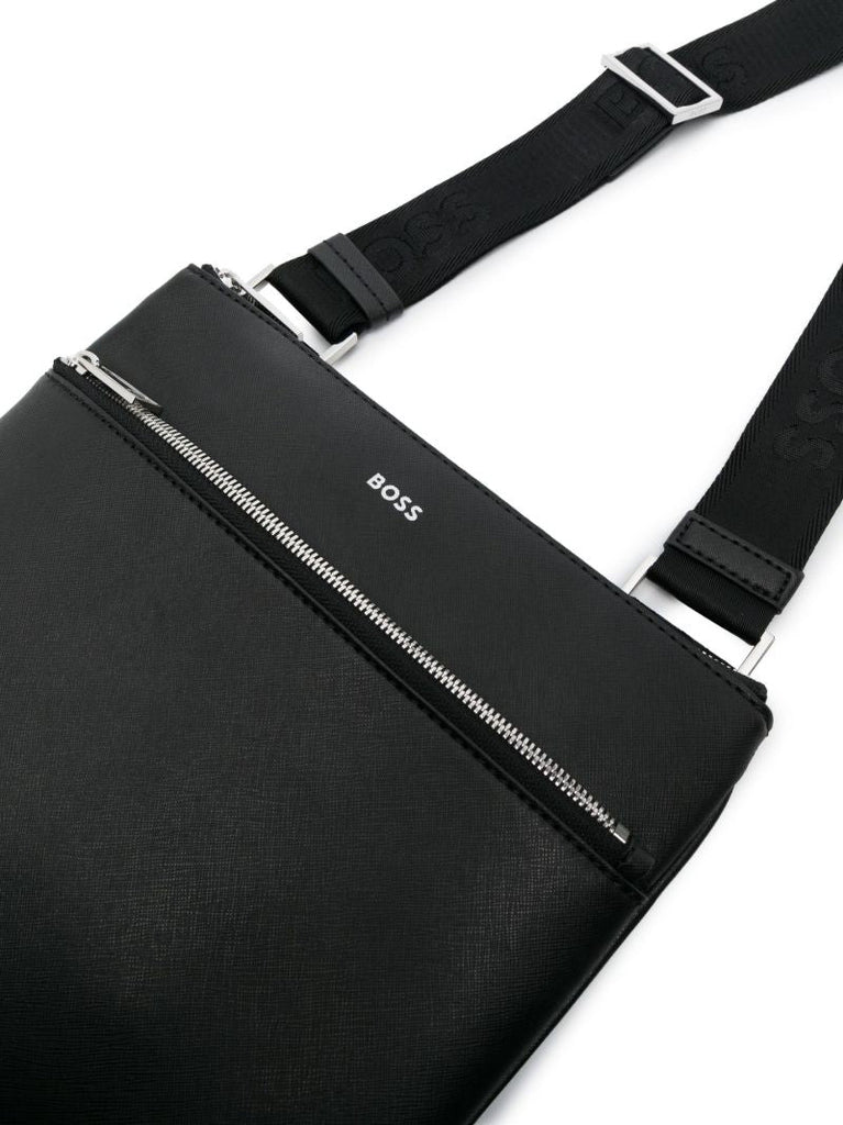 Black Leather Zair Messenger Bag