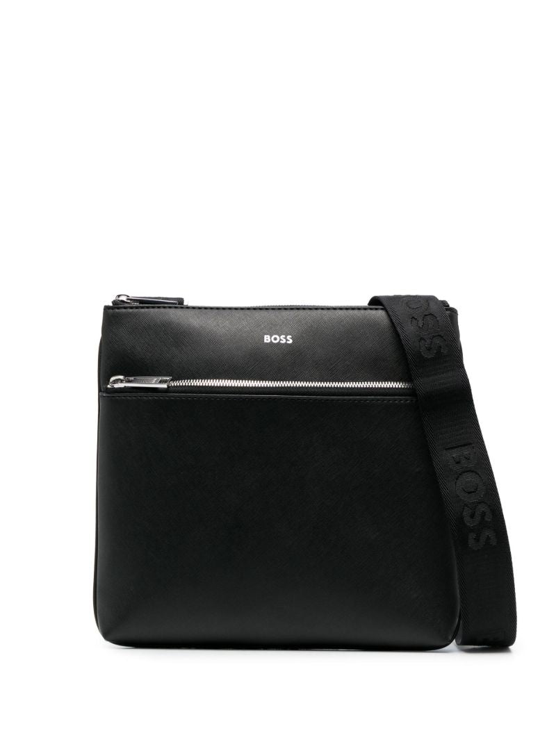 Black Leather Zair Messenger Bag