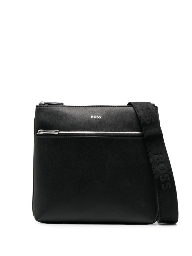 Black Leather Zair Messenger Bag