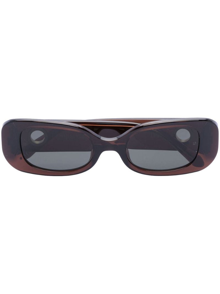 Brown Lola Rectangular Sunglasses