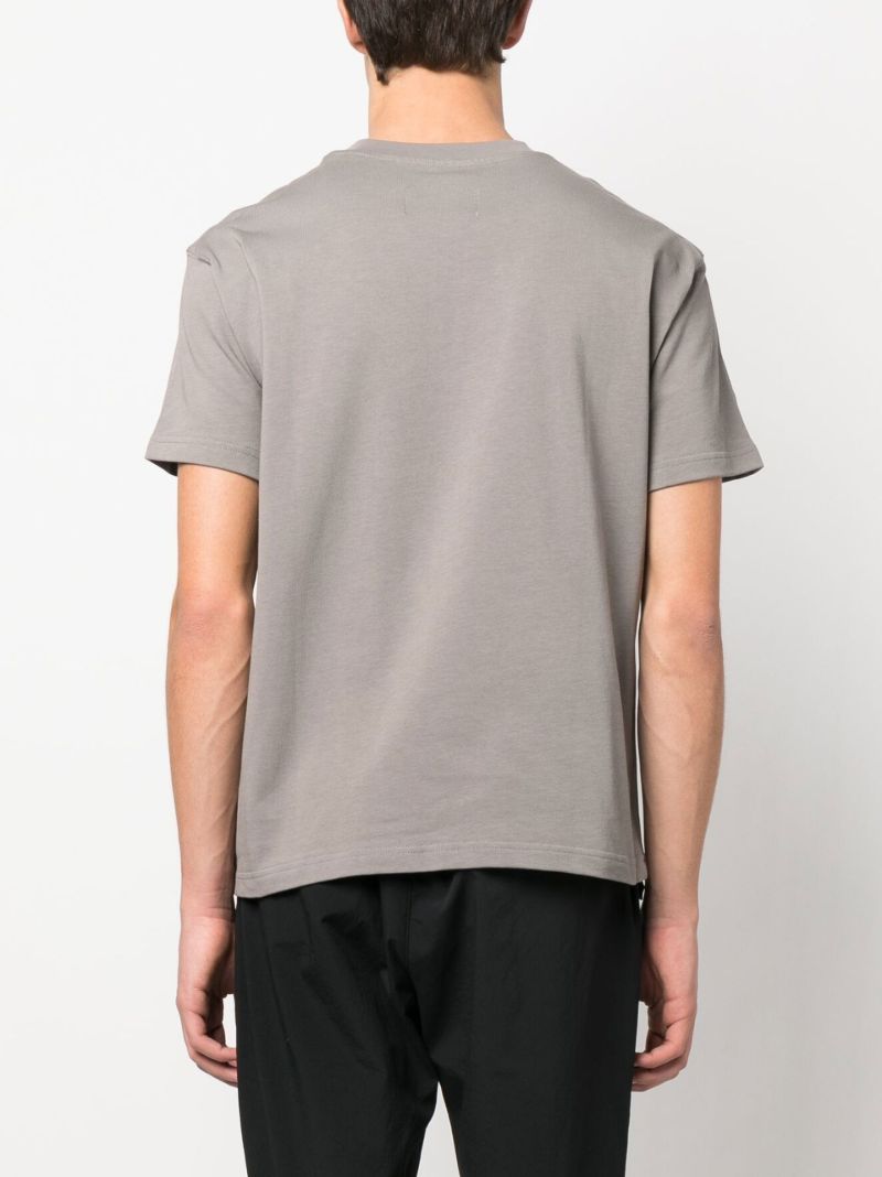 Grey Logo Print Cotton T-shirt