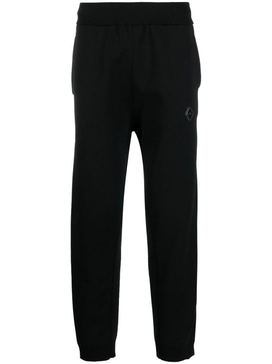 Black Logo Patch Track Pants