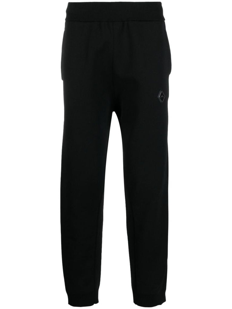 Black Logo Patch Track Pants