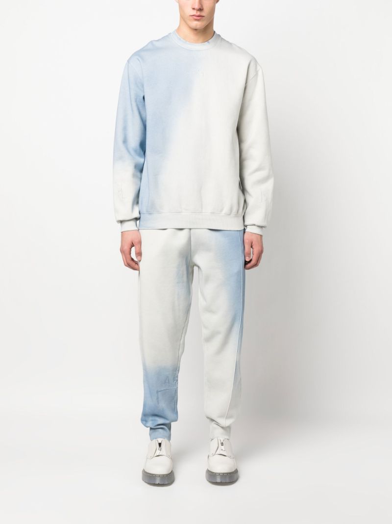 Blue Gradient Print Cotton Track Pants