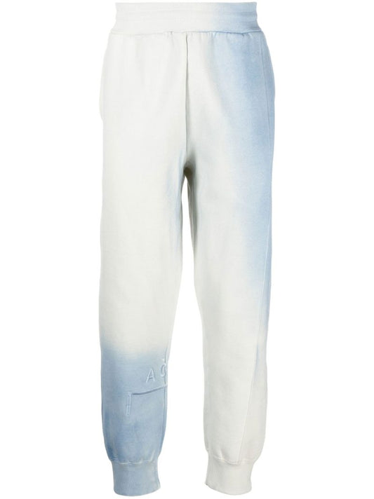 Blue Gradient Print Cotton Track Pants