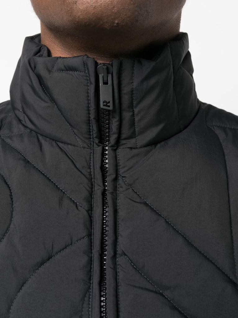 Black Initial Padded Gilet
