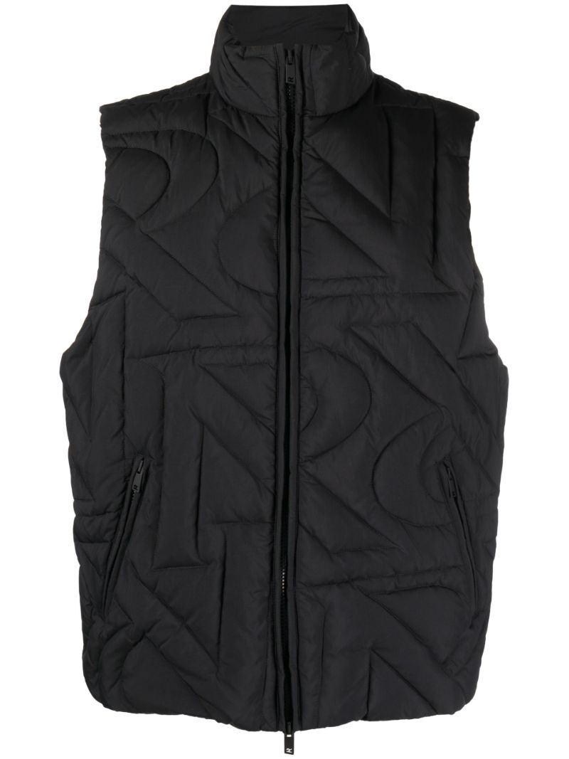 Black Initial Padded Gilet