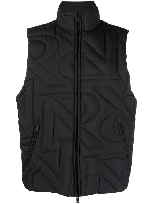 Black Initial Padded Gilet