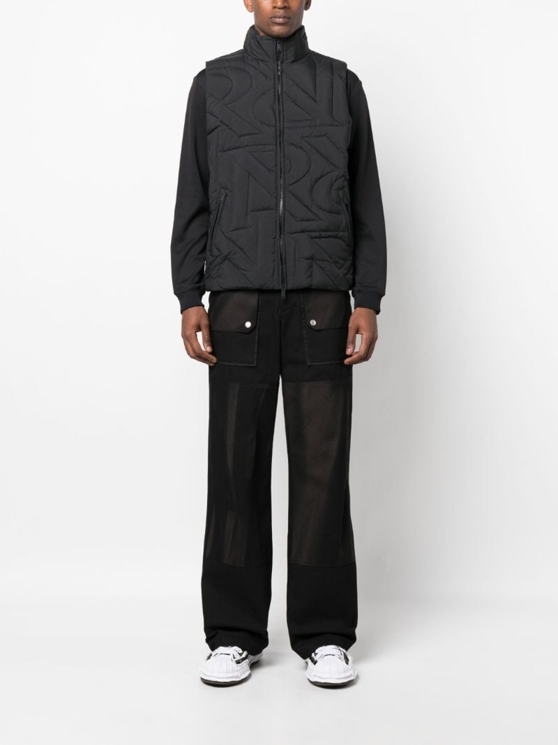 Black Initial Padded Gilet
