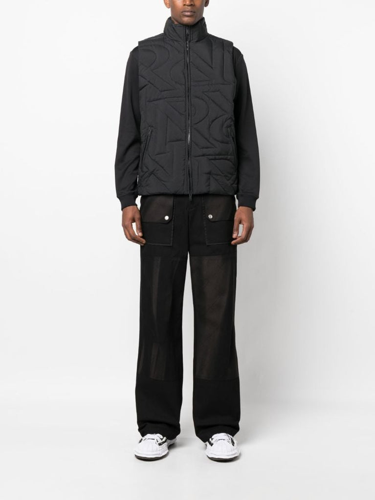 Black Initial Padded Gilet