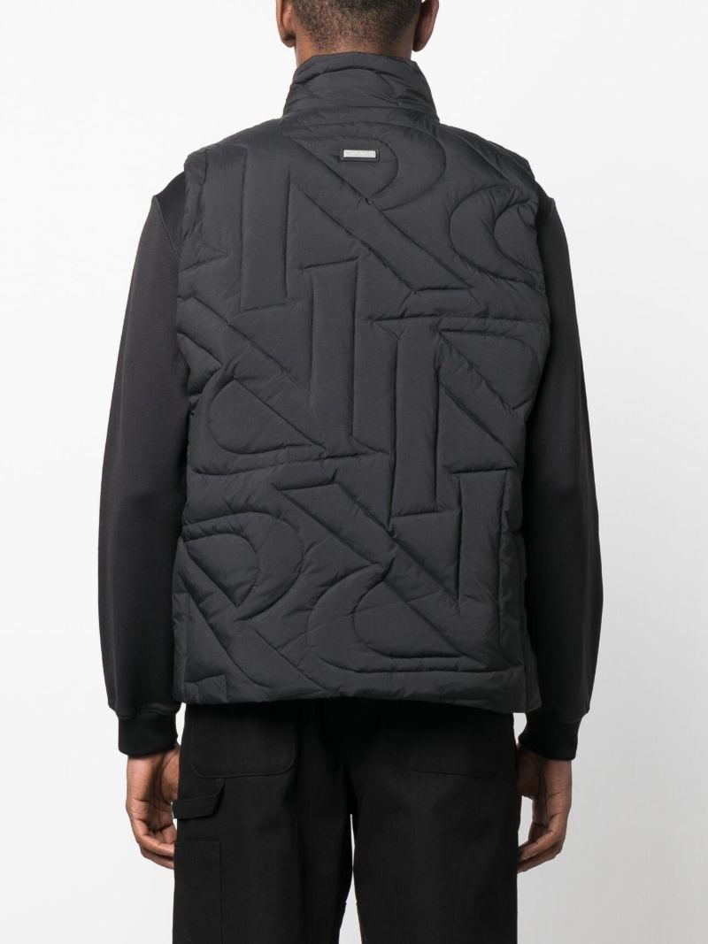Black Initial Padded Gilet