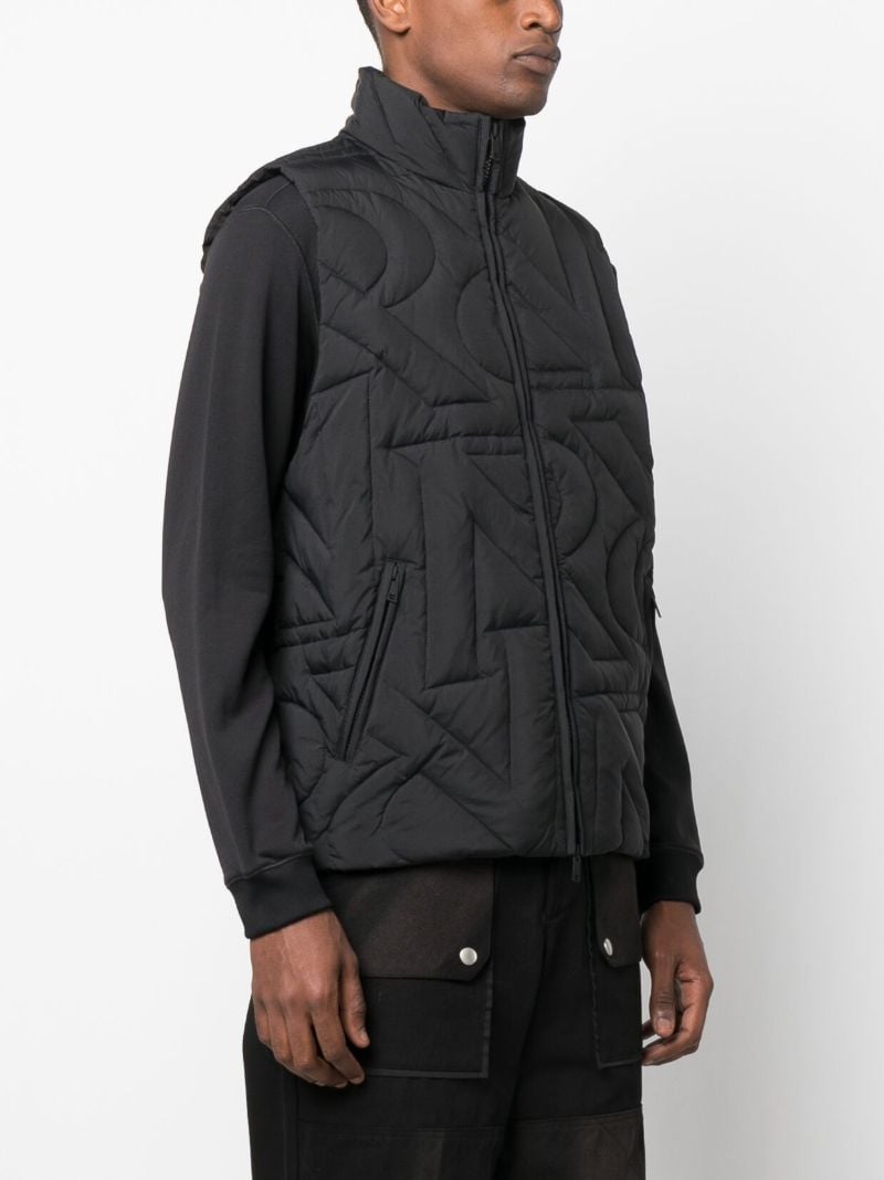 Black Initial Padded Gilet