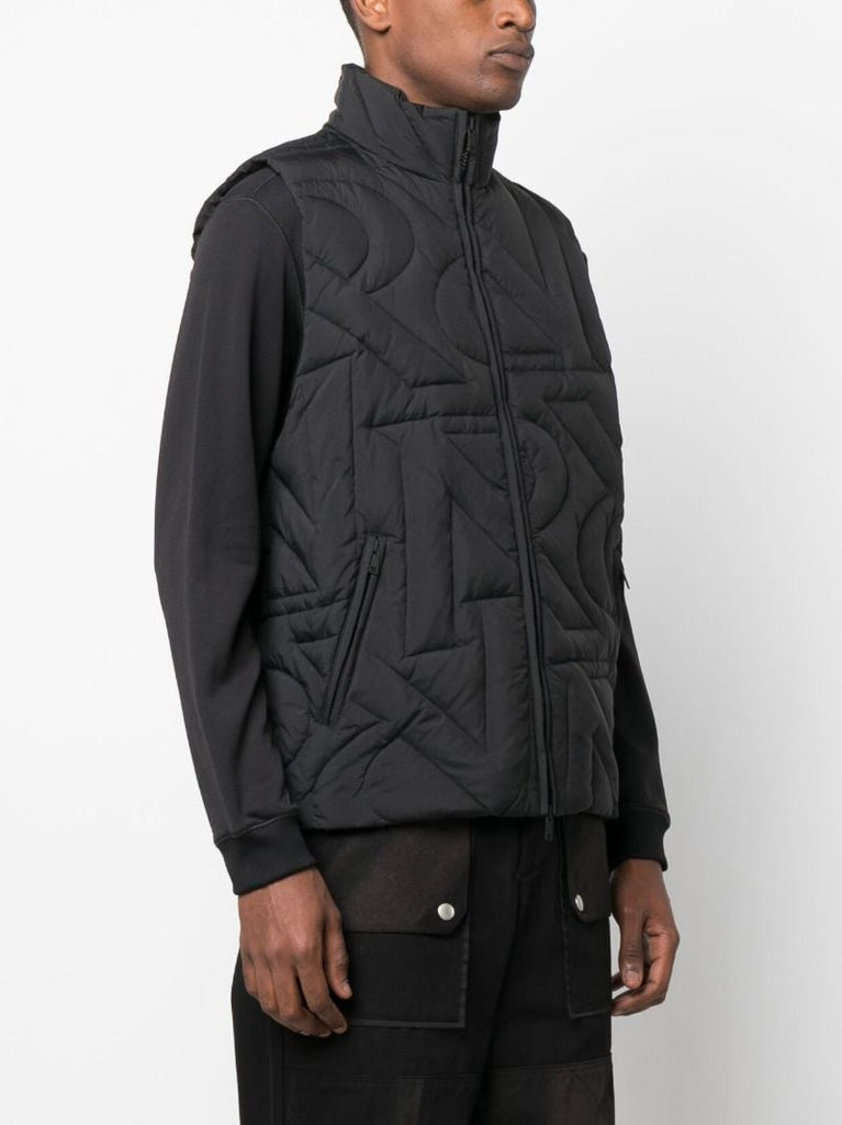 Black Initial Padded Gilet
