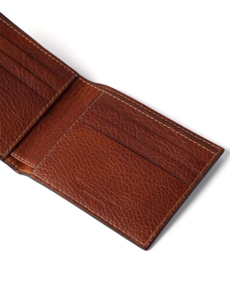 Brown Logo Leather Bifold Wallet