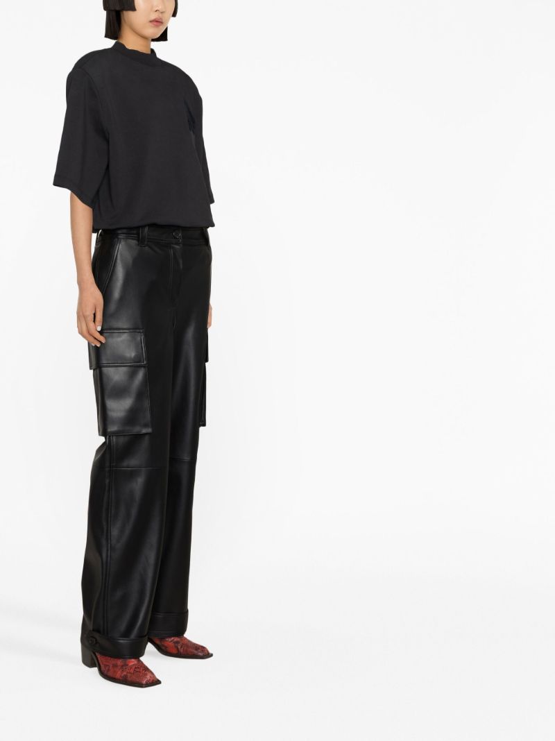 Black Asha Faux Leather Trousers