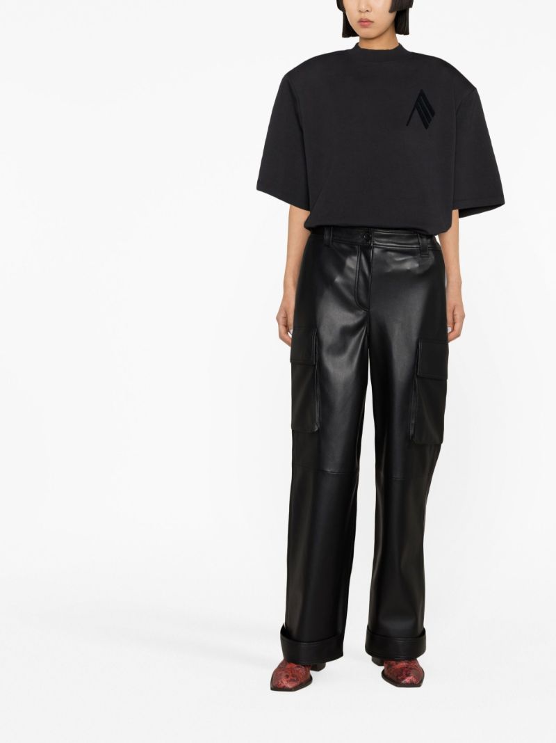 Black Asha Faux Leather Trousers