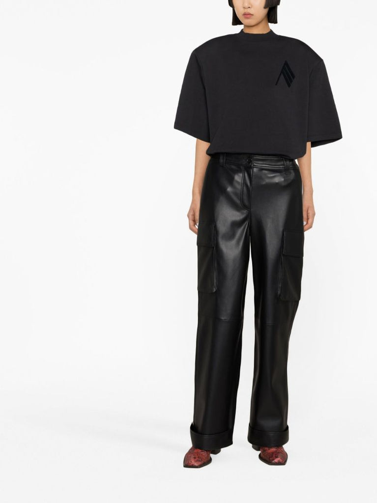 Black Asha Faux Leather Trousers