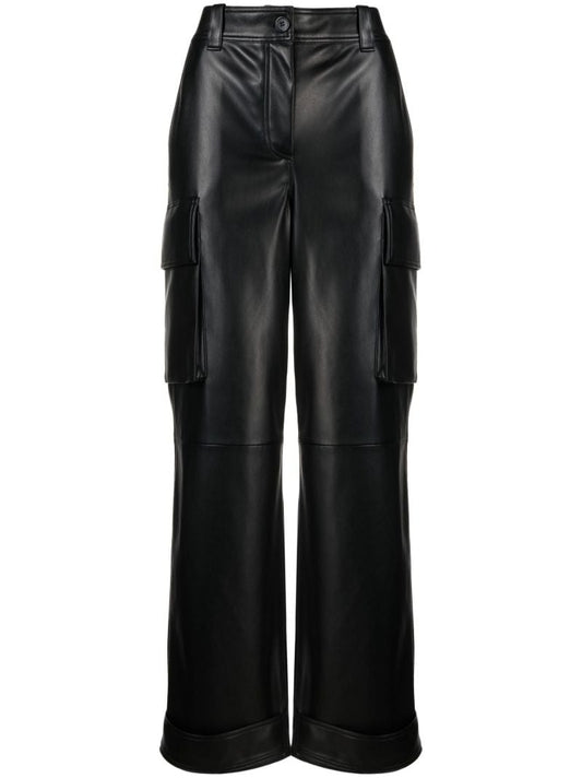 Black Asha Faux Leather Trousers