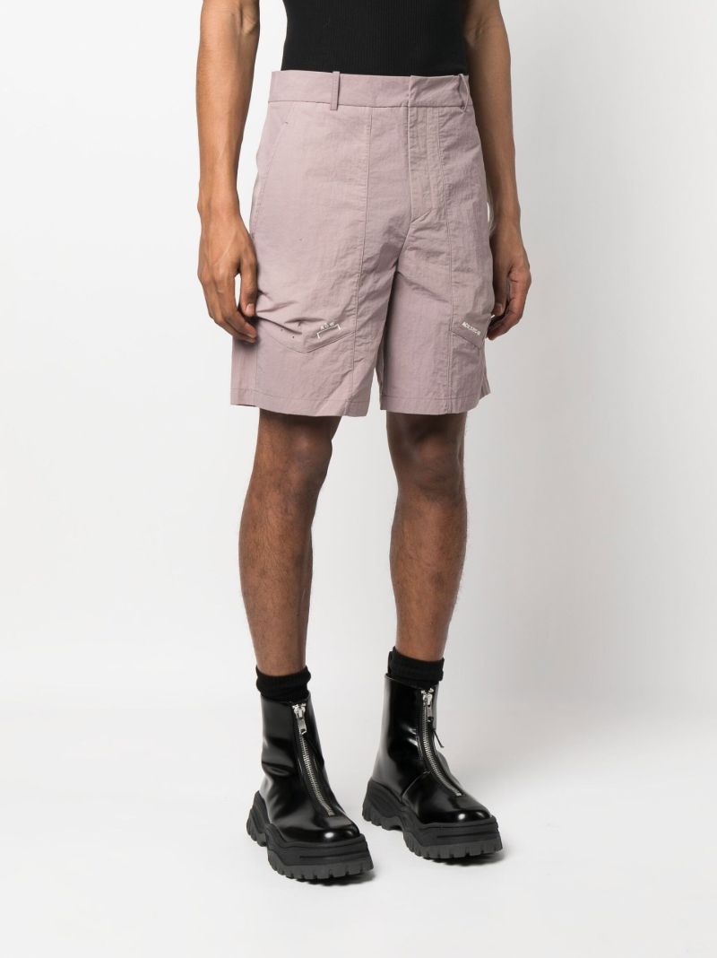 Purple Irregular Dye Logo Print Shorts
