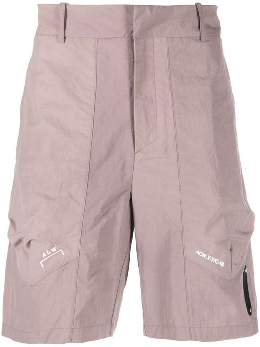 Purple Irregular Dye Logo Print Shorts