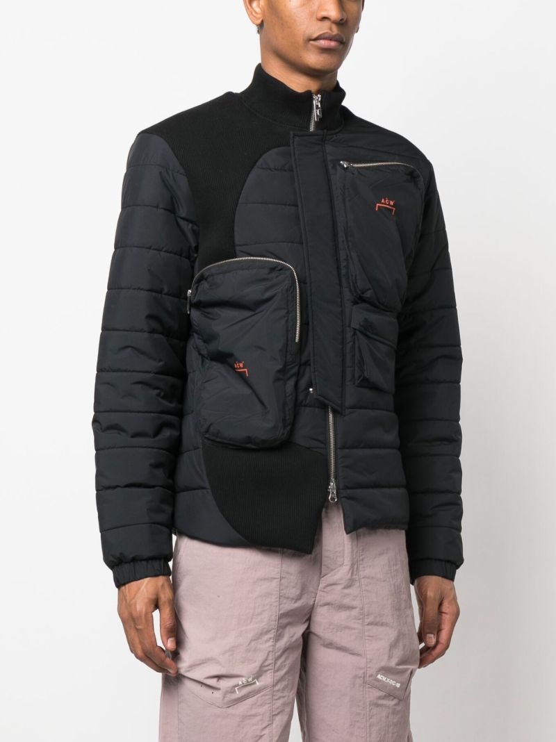 Black Asymmetric Padded Jacket