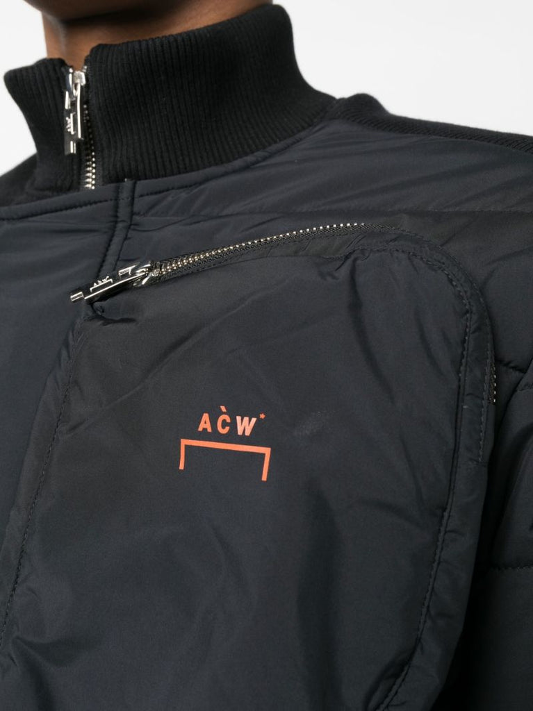 Black Asymmetric Padded Jacket