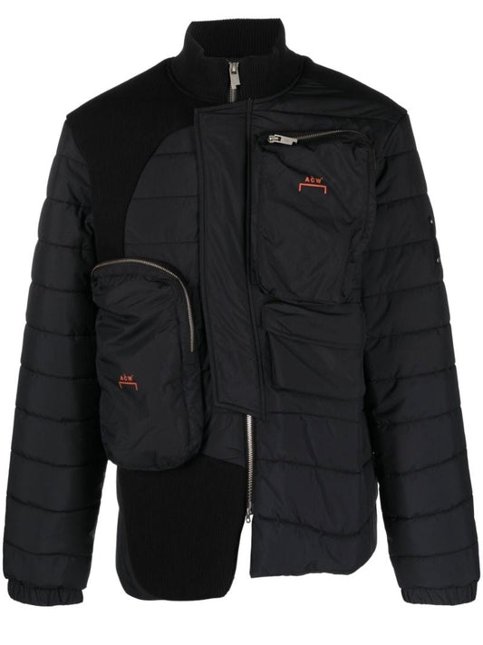 Black Asymmetric Padded Jacket