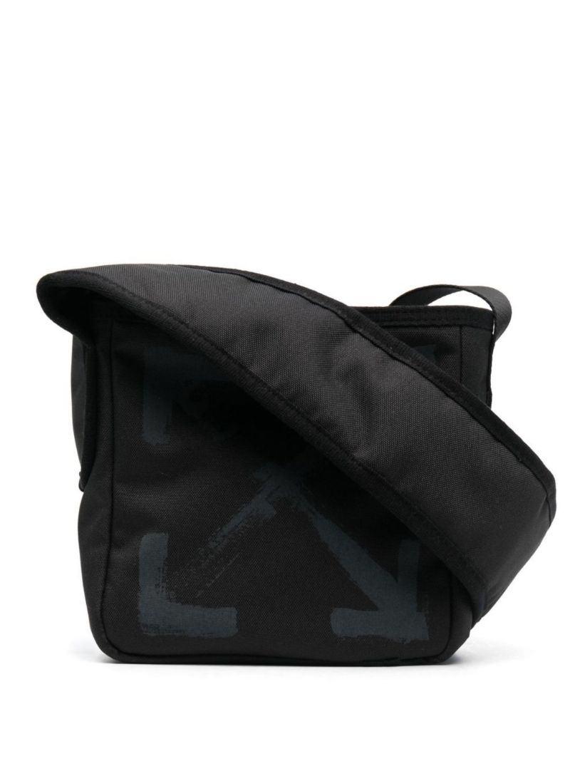 Black Arrows Print Messenger Bag