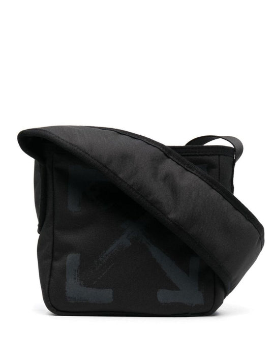 Black Arrows Print Messenger Bag