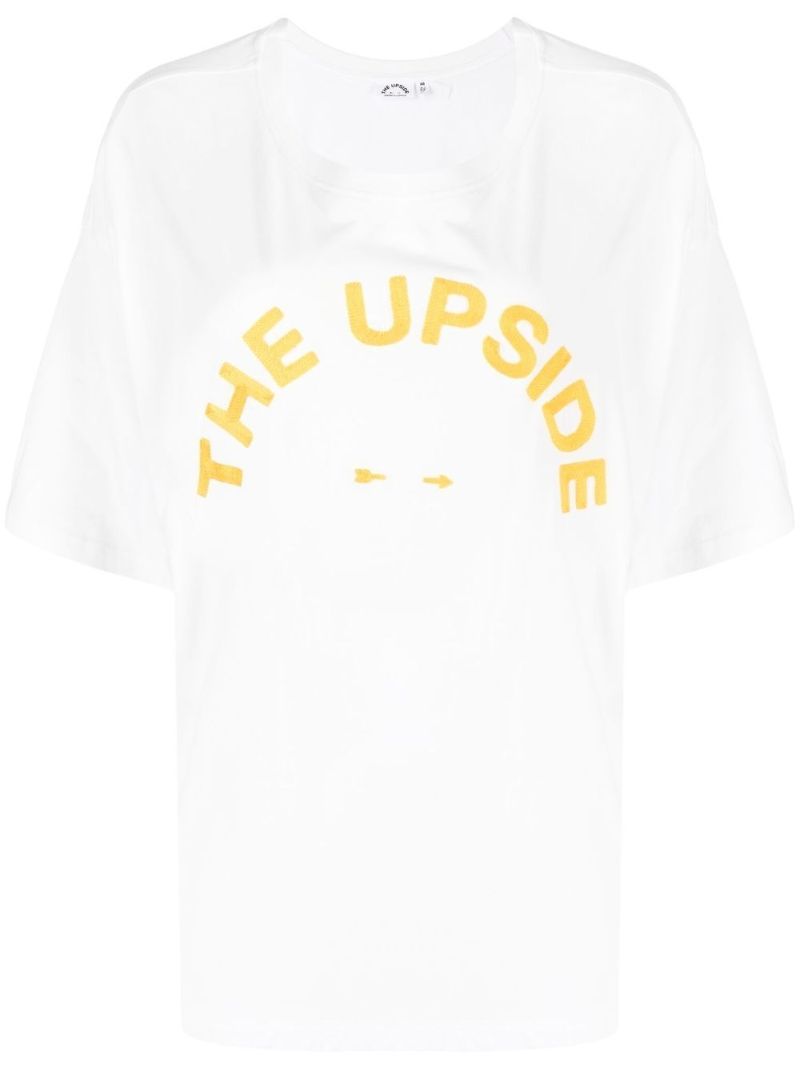 White Logo Print Organic Cotton T-shirt