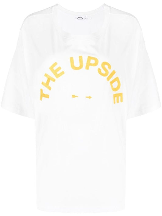 White Logo Print Organic Cotton T-shirt