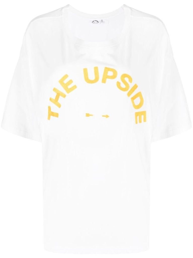 White Logo Print Organic Cotton T-shirt