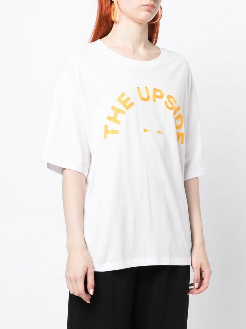 White Logo Print Organic Cotton T-shirt