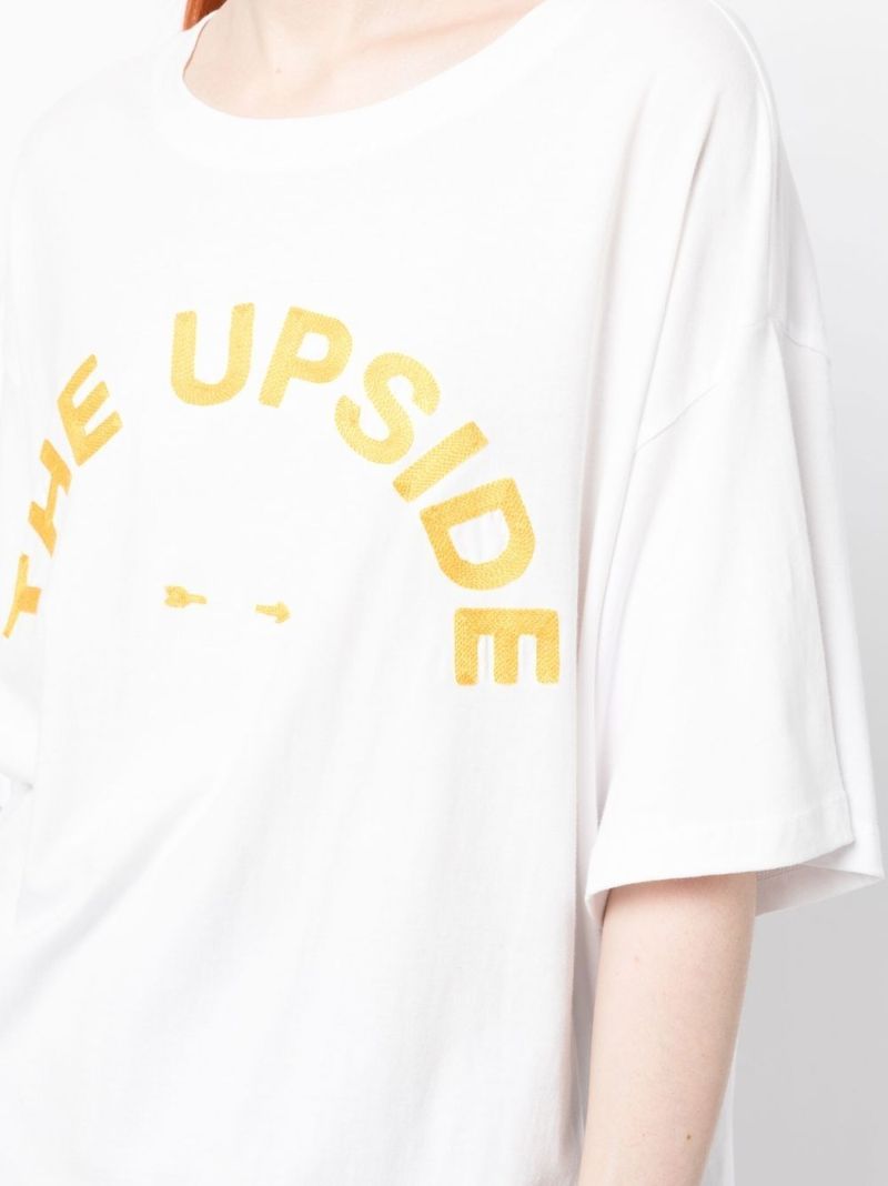 White Logo Print Organic Cotton T-shirt