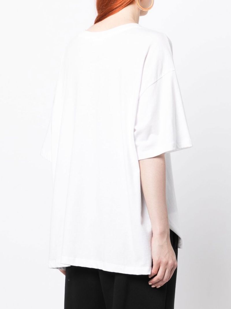 White Logo Print Organic Cotton T-shirt