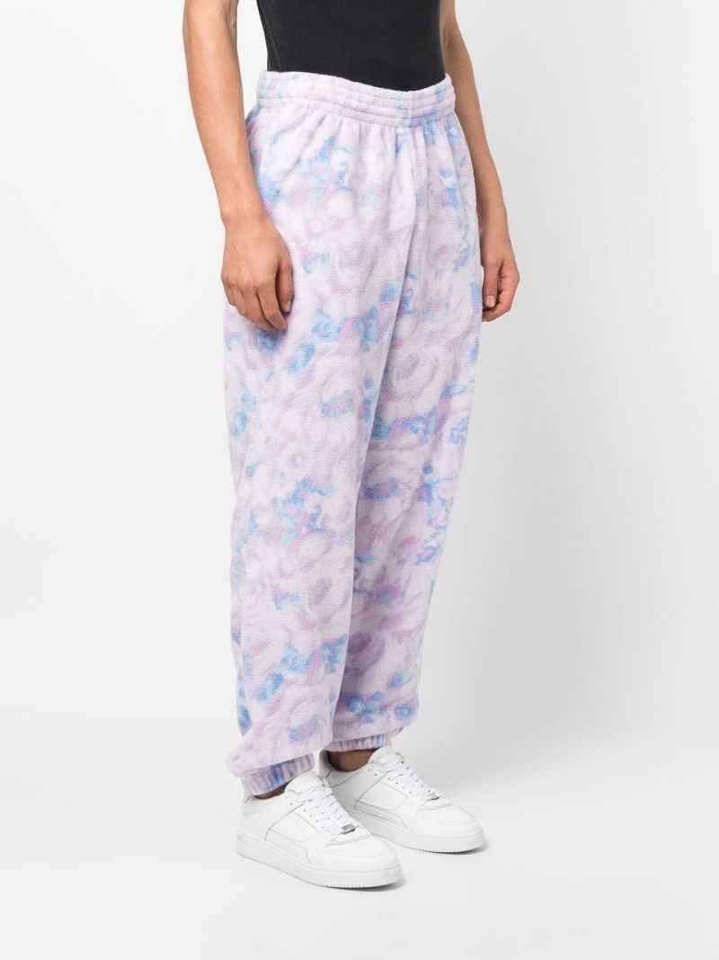 Purple Floral Print Track Pants